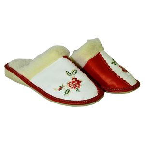 Dámske červeno-biele papuče DIANA