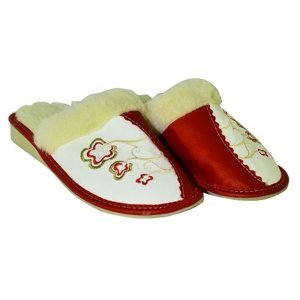 Dámske bielo-červené papuče  MONY