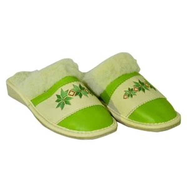 Dámske zeleno-béžové papuče  ALENA