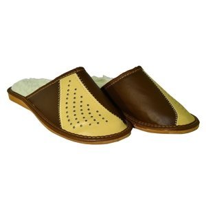 Pánske papuče hnedo-žltej farby MORIS
