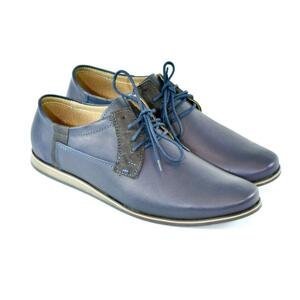 Pánske kožené modré topánky IVEN