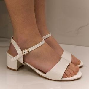Dámske biele lakované sandále KIRA