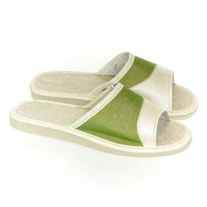 Dámske zeleno-béžové papuče LISA