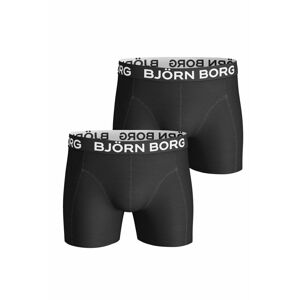 Čierne boxerky Solid Cotton Stertch Shorts - dvojbalenie