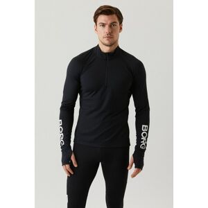 Pánske čierne tričko s dlhým rukávom Midlayer Half Zip