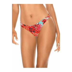 Modro-červené kvetované plavkové nohavičky brazílskeho strihu Cheeky Brazilian Cut Bikini Blue Floral