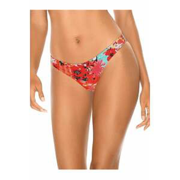 Modro-červené kvetované plavkové nohavičky brazílskeho strihu Cheeky Brazilian Cut Bikini Blue Floral