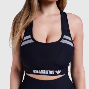 Dámska športová podprsenka Double Stripe - Iron Aesthetics, čierna
