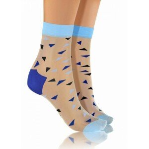 Sesto Senso Fashion Nylon trojúhelníky bílé/modré Dámské ponožky