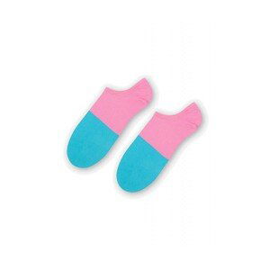 More 113 035 Two colours tyrkysové/růžové Dámské kotníkové ponožky