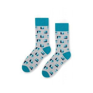 More Elegant 051 106 Blocks šedé Pánské ponožky