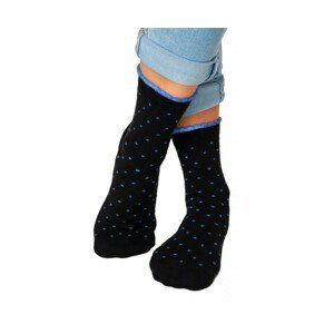 Noviti SB 013 W 01 černé s modrými puntíky Dámské ponožky