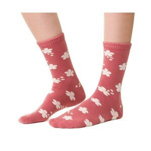 Steven 123 067 květiny růžové Dámské ponožky