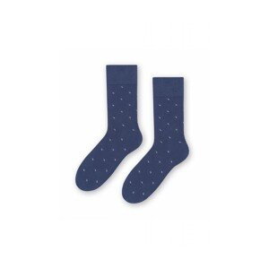 Steven 056 227 vzor tmavě modré Pánské oblekové ponožky