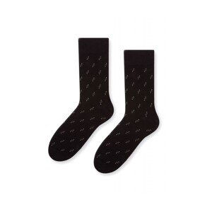 Steven 056 214 vzor černé Pánské oblekové ponožky