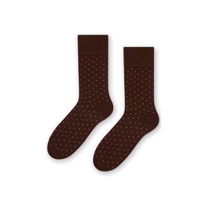 Steven 056 215 vzor hnědé Pánské oblékové ponožky