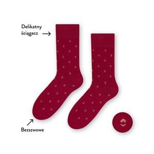 Steven 056 218 vzor bordové Pánské oblékové ponožky