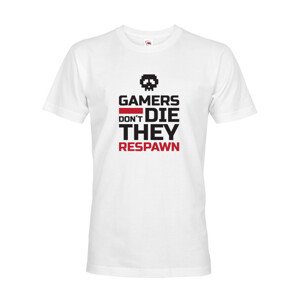 Pánske Geek tričko pro hráčov pc Gamers don't die they Respawn