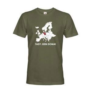 Pánske tričko pre cestovateľov Tu som doma - s mapou Európy