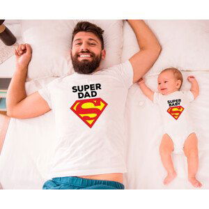 Detské body pre bábätko a tričko pre otca Super Dad a Baby