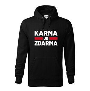 Pánská mikina s potlačou Karma je zdarma - motív pre drzých týpkov