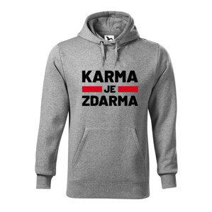 Pánská mikina s potlačou Karma je zdarma - motív pre drzých týpkov