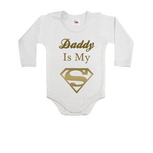 Detské body s potlačou Daddy is my Superhero