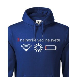 Pánska mikina 3 najhoršie veci na svete - mikina pre všetkých mobilných závislákov