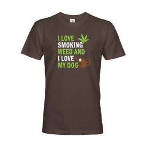 Pánské tričko - I love smoking weed and I love my dog