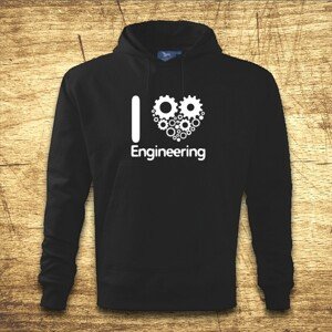 Mikina s kapucňou s motívom I love engineering