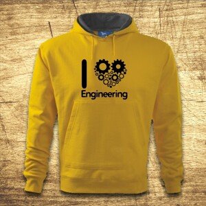 Mikina s kapucňou s motívom I love engineering