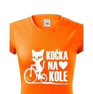 Dámské tričko s vtipnou potlačou Mačka na bicykli - darček pre cyklistku