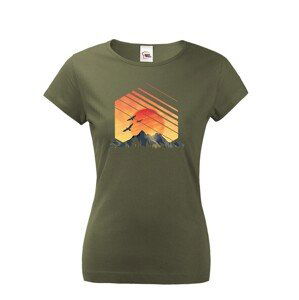 Dámské tričko pre cestovateľov a turistov Západ slnka