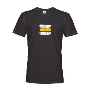 Pánské tričko s potiskem žluté turistické značky - ideální turistické tričko