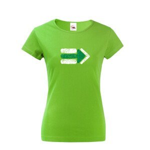 Dámské tričko Turistická šipka - zelená - ideální turistické tričko