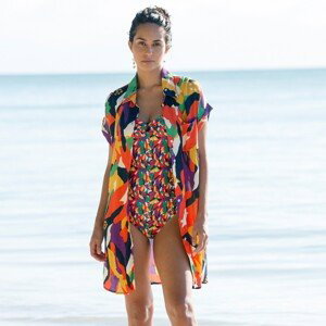 Plážové krepónové šaty s potalčou