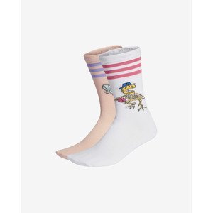 adidas Originals Fun Graphic Ponožky 2 páry Biela Béžová