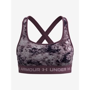 Under Armour Crossback Mid Print Podprsenka Fialová