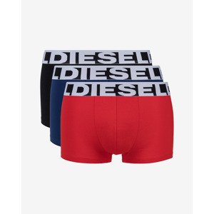 Diesel Boxerky 3 ks Čierna Modrá Červená