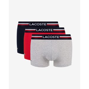 Lacoste Iconic Cotton Stretch Boxerky 3 ks Modrá Červená Šedá