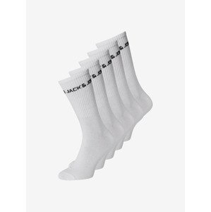 Jack & Jones Basic Logo Tennis Ponožky 5 párov Biela