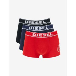 Diesel Boxerky 3 ks Čierna Modrá Červená