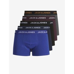 Jack & Jones Black Boxerky 5 ks Čierna