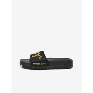 SuperDry Satin Flatform Slide Šľapky Čierna