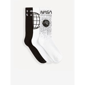Celio NASA Ponožky 3 páry Biela