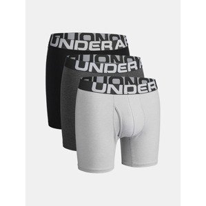 Under Armour UA Charged Cotton 6in Boxerky 3 ks Šedá