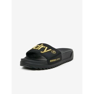 SuperDry Satin Flatform Slide Šľapky Čierna