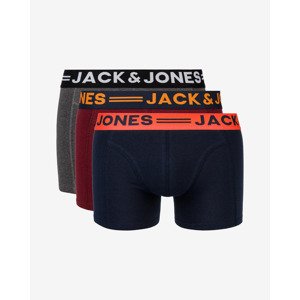 Jack & Jones Lichfield Boxerky 3 ks Modrá Červená Šedá