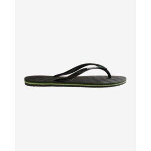 Havaianas Slim Brasil Logo Žabky Čierna