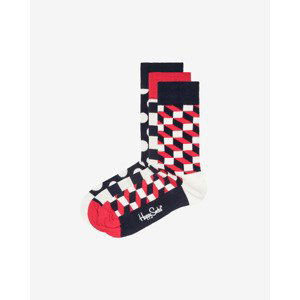 Happy Socks Stripe Ponožky 3 páry Modrá Červená